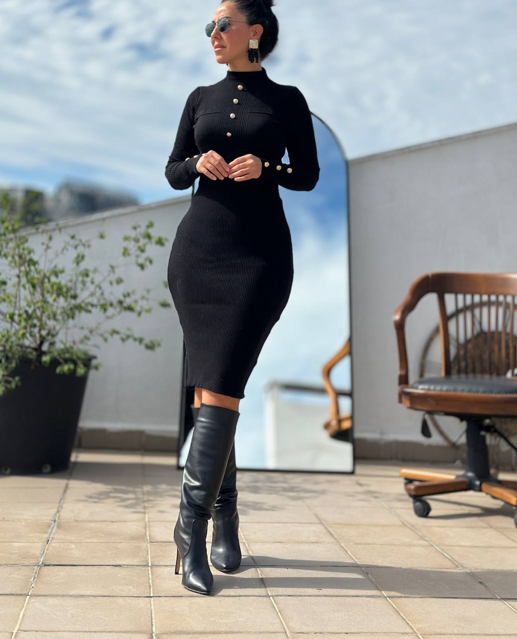 Casual Women's Red Stretchable Ribbed Knit Midi Dress - Slim Fit, Standard Sizes - Womenswear Casual Wear