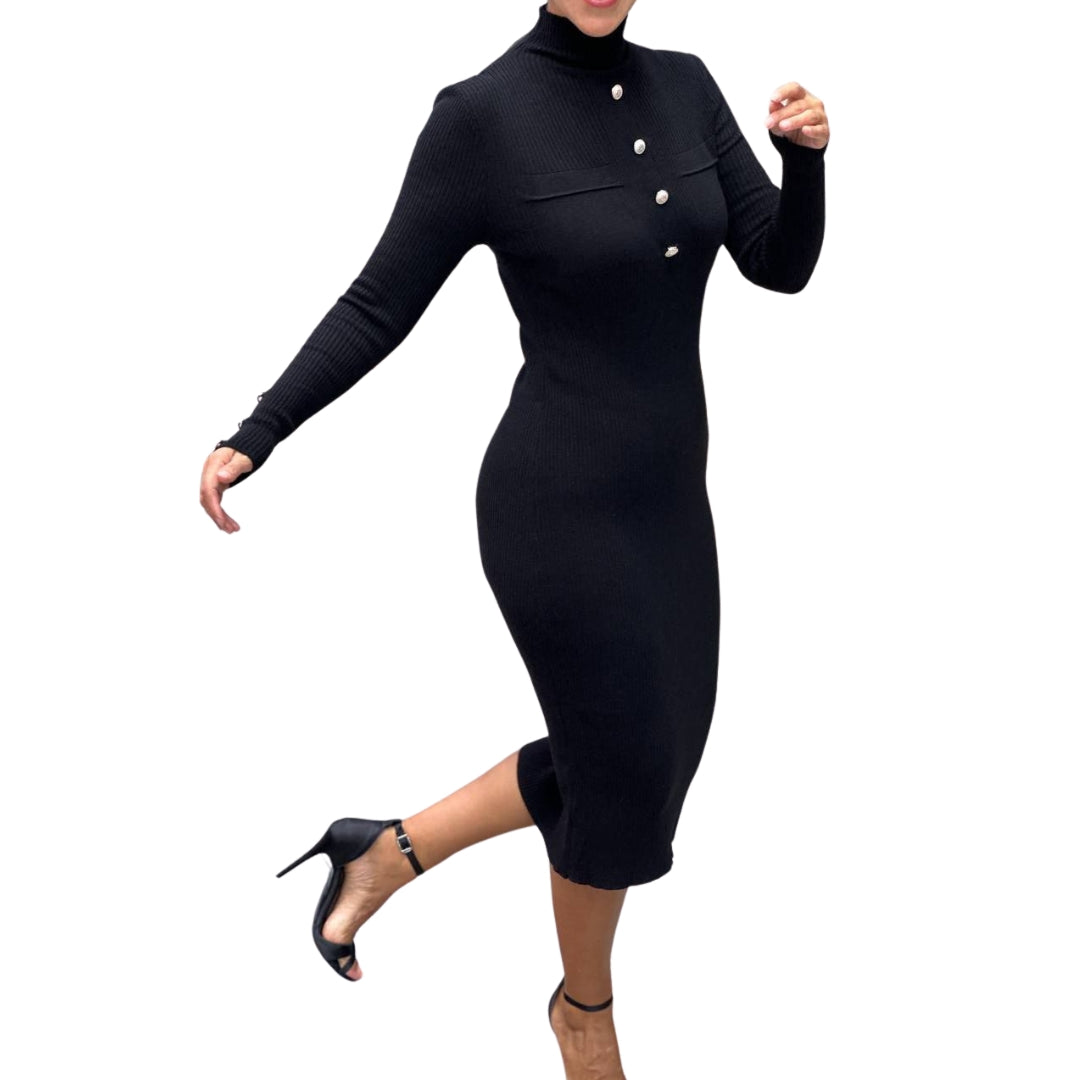 Casual Women's Red Stretchable Ribbed Knit Midi Dress - Slim Fit, Standard Sizes - Womenswear Casual Wear